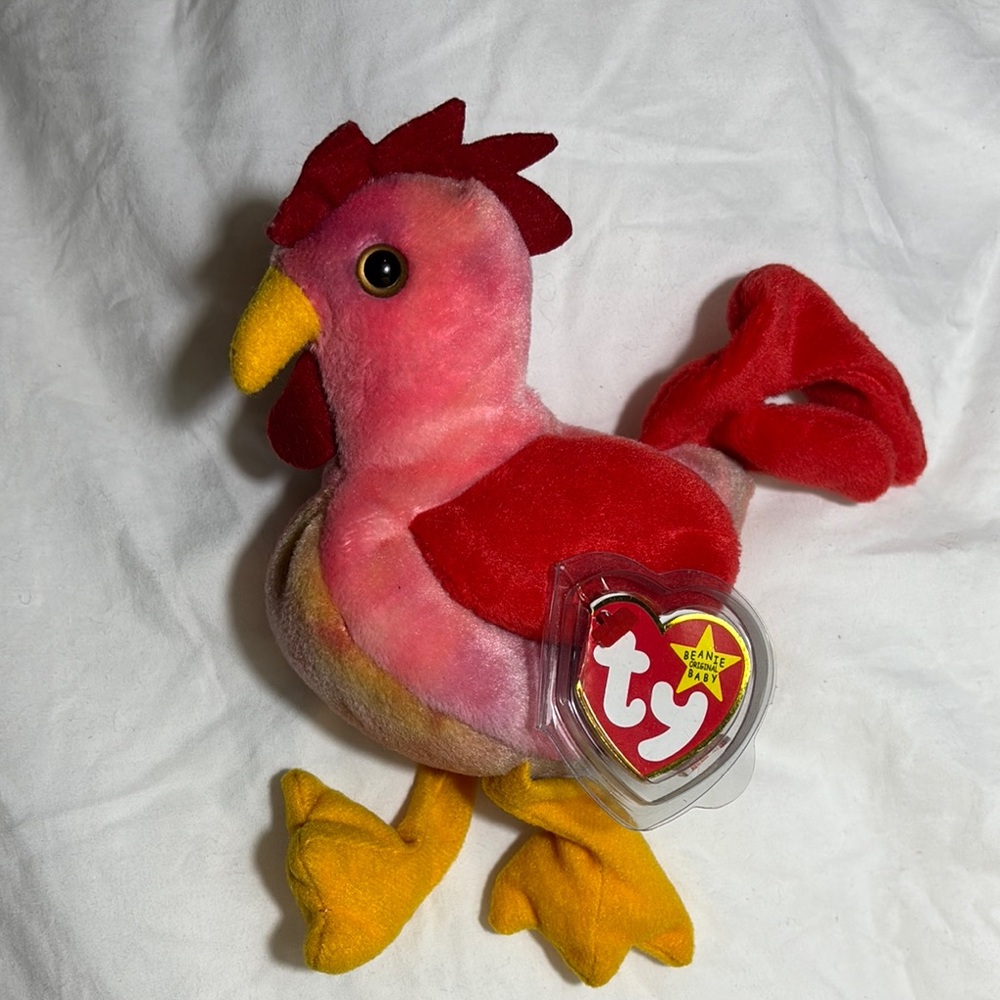 Ty Beanie Baby Rooster Plush Stuffed Animal Strut
